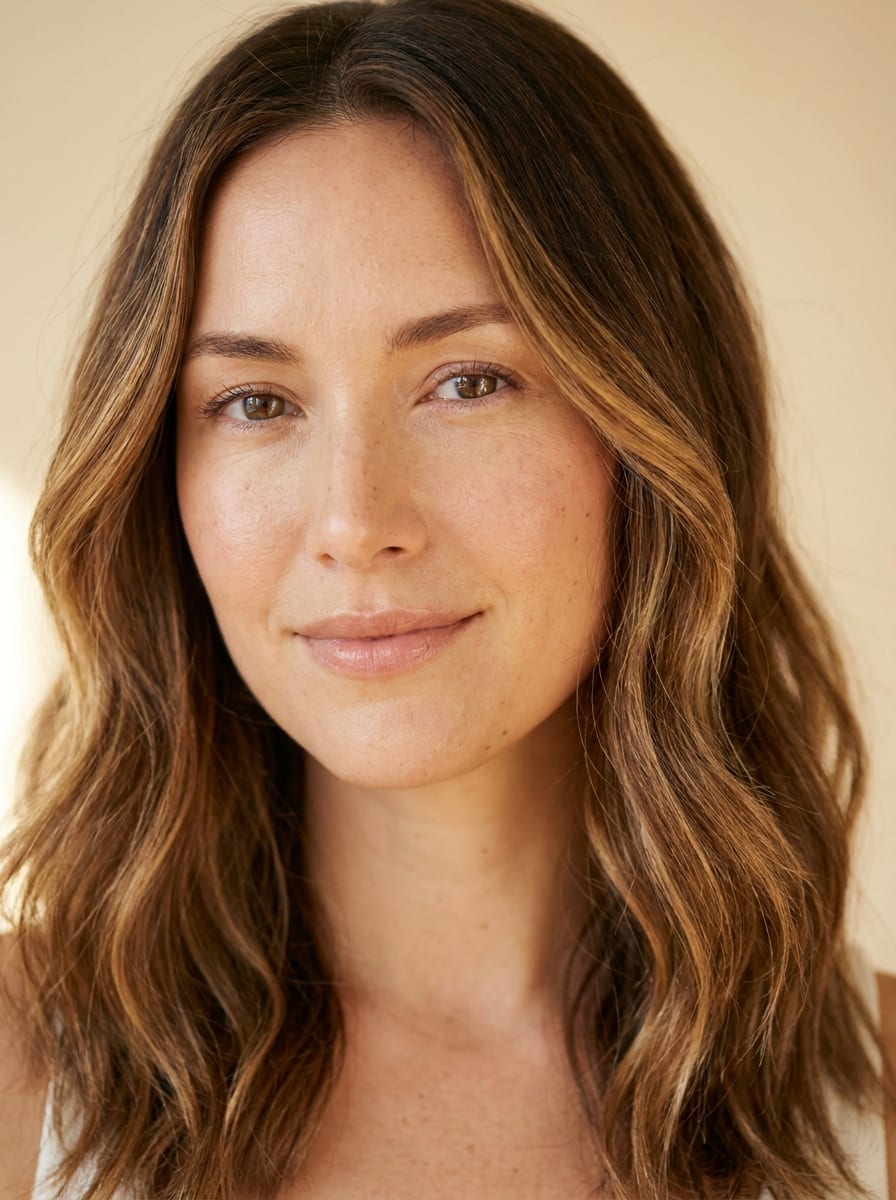 Braune Haare mit Face Framing Highlights - braune Haare mit Highlights